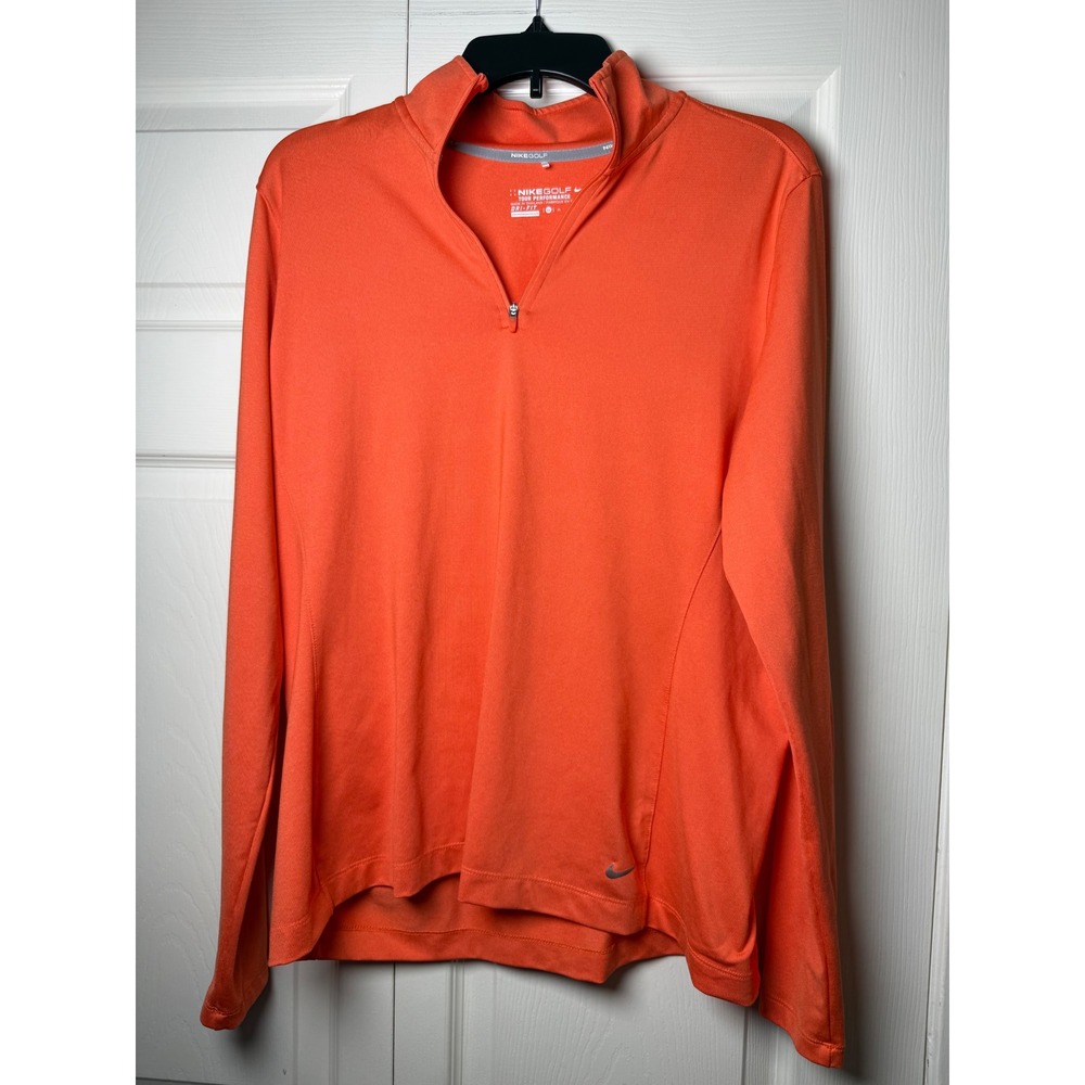 Nike Golf Tour Performance Dri-FIT Quarter Zip Pullover Orange Womens XL